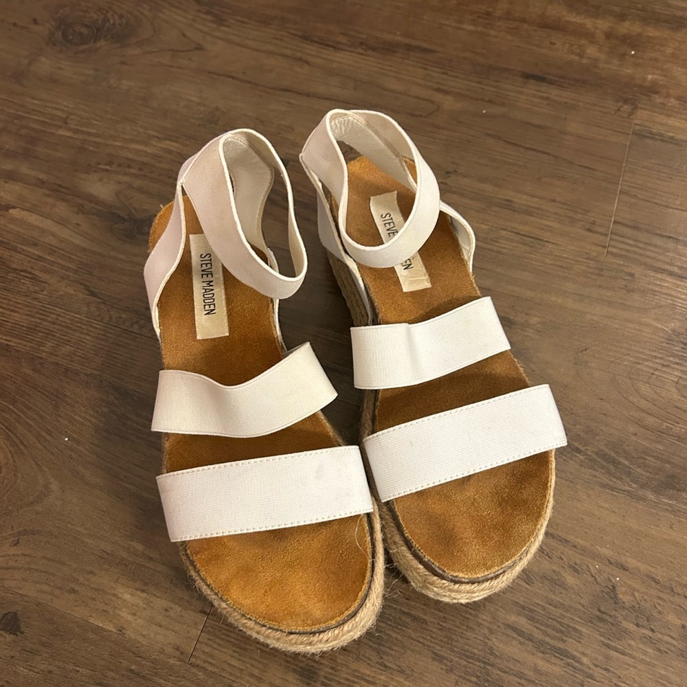 Steve Madden Cream Espadrille Sandals